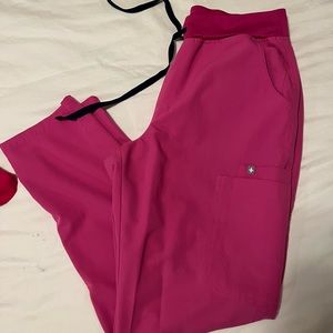 Figs High Waisted Yola Scrub Pants Electron Pink